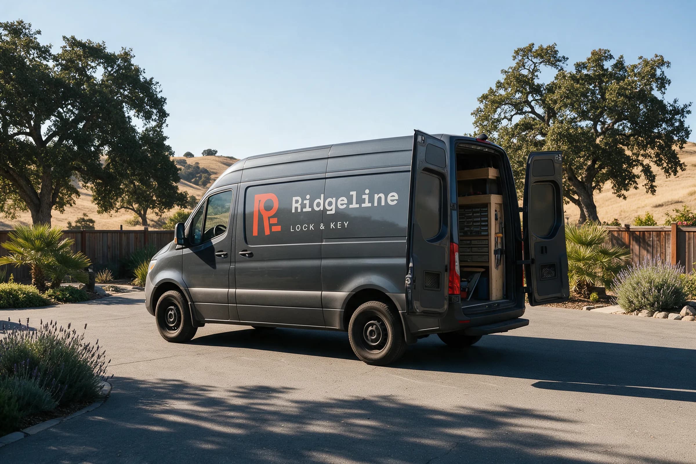 Ridgeline Lock & Key service van at dusk
